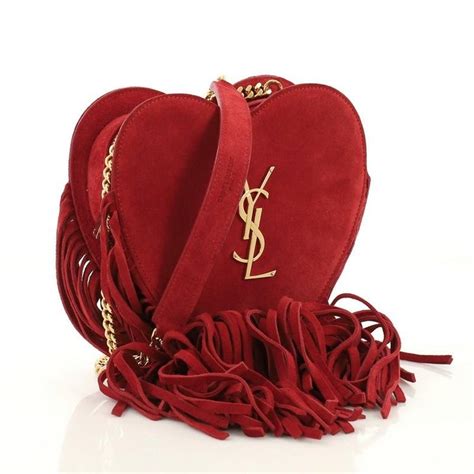 ysl heart fringe bag